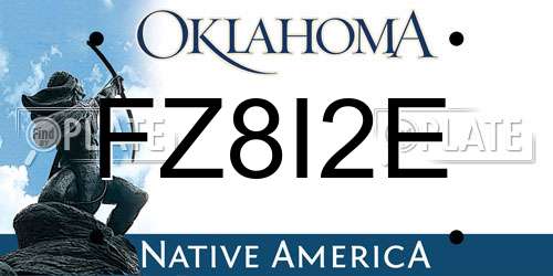 FZ8I2E Oklahoma License Plate