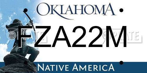 FZA22M Oklahoma License Plate