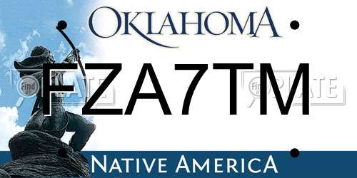FZA7TM Oklahoma License Plate