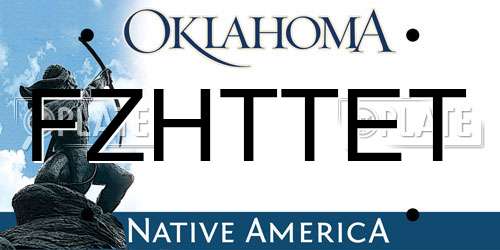 FZHTTET Oklahoma License Plate