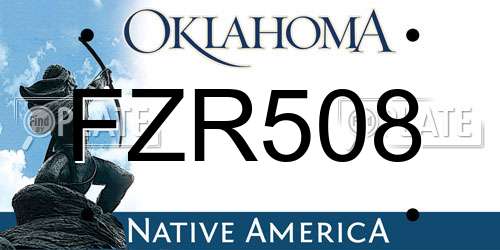 FZR508 Oklahoma License Plate