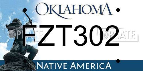 FZT302 Oklahoma License Plate