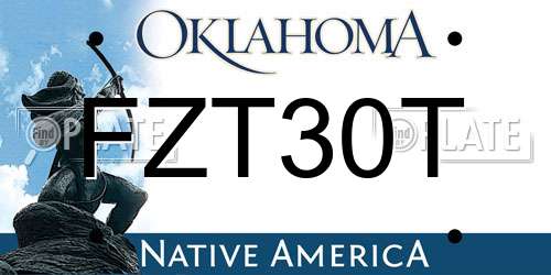 FZT30T Oklahoma License Plate