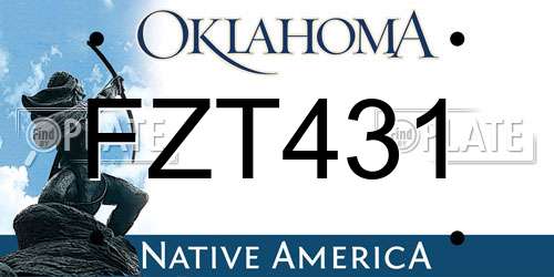 FZT431 Oklahoma License Plate