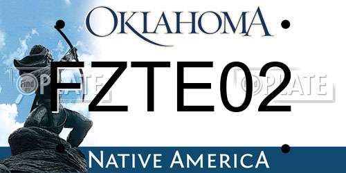 FZTE02 Oklahoma License Plate