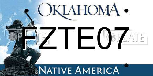 FZTE07 Oklahoma License Plate