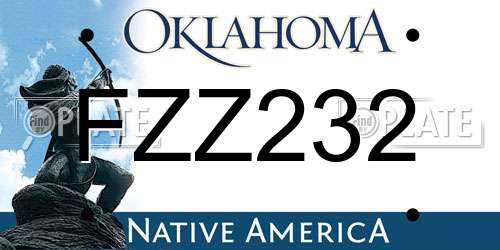 FZZ232 Oklahoma License Plate