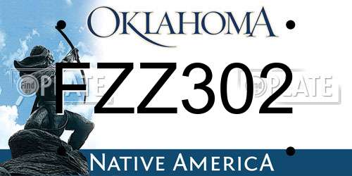 FZZ302 Oklahoma License Plate
