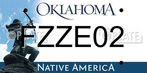 FZZE02 Oklahoma License Plate
