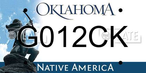 G012CK Oklahoma License Plate