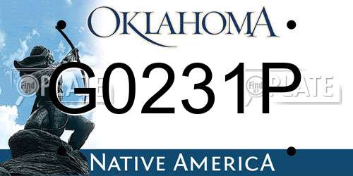 G0231P Oklahoma License Plate