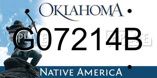 G07214B Oklahoma License Plate