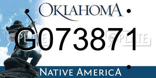G073871 Oklahoma License Plate