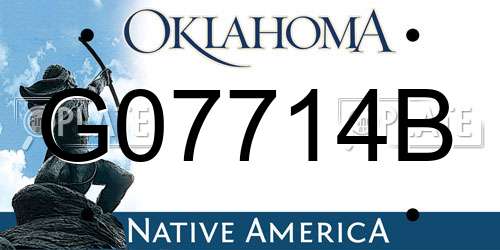 G07714B Oklahoma License Plate