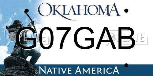 G07GAB Oklahoma License Plate