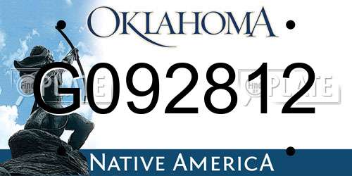 G092812 Oklahoma License Plate