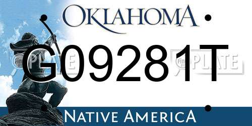 G09281T Oklahoma License Plate