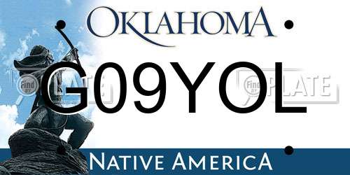 G09YOL Oklahoma License Plate