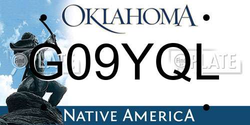 G09YQL Oklahoma License Plate