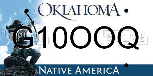 G10OOQ Oklahoma License Plate