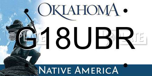 G18UBR Oklahoma License Plate