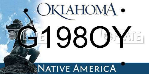 G198OY Oklahoma License Plate