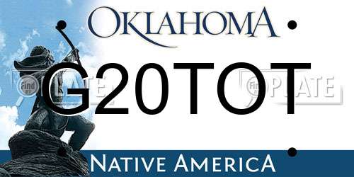 G20TOT Oklahoma License Plate