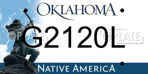 G2120L Oklahoma License Plate