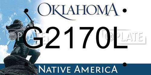 G2170L Oklahoma License Plate