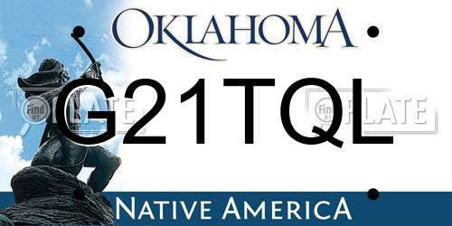 G21TQL Oklahoma License Plate