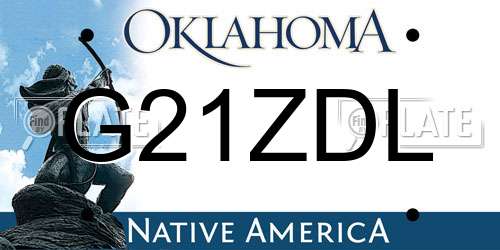 G21ZDL Oklahoma License Plate