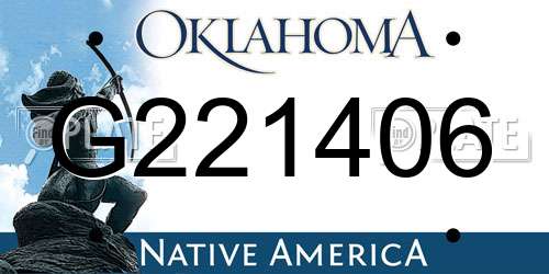 G221406 Oklahoma License Plate