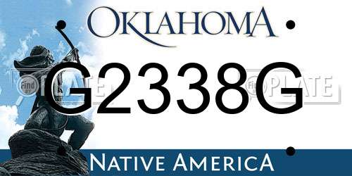 G2338G Oklahoma License Plate