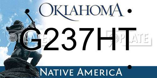 G237HT Oklahoma License Plate