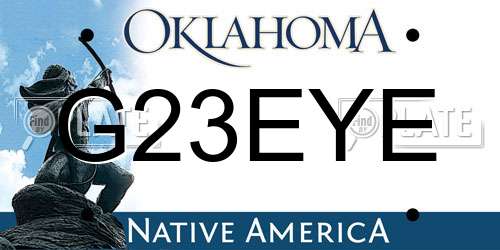 G23EYE Oklahoma License Plate