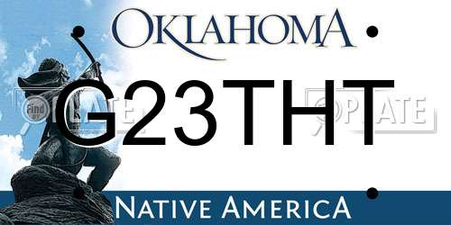 G23THT Oklahoma License Plate
