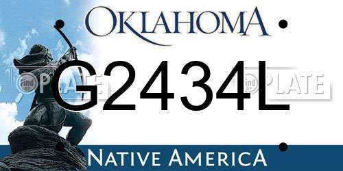 G2434L Oklahoma License Plate