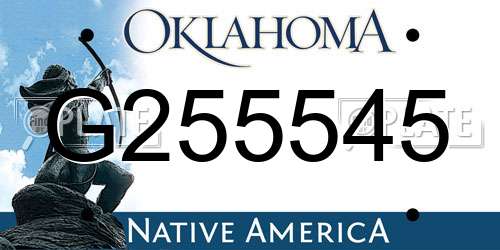 G255545 Oklahoma License Plate