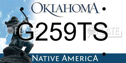 G259TS Oklahoma License Plate