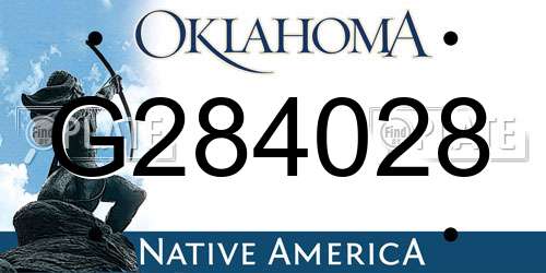 G284028 Oklahoma License Plate