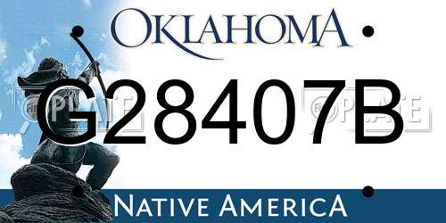 G28407B Oklahoma License Plate