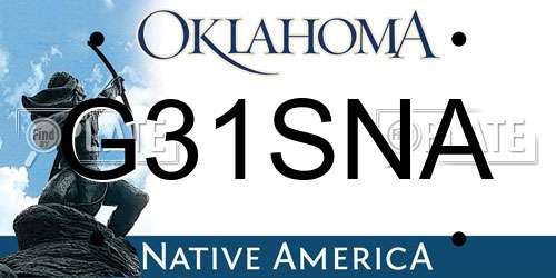 G31SNA Oklahoma License Plate