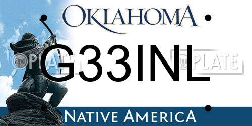 G33INL Oklahoma License Plate