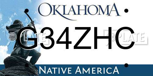G34ZHC Oklahoma License Plate