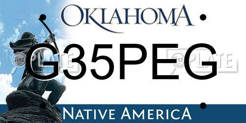 G35PEG Oklahoma License Plate