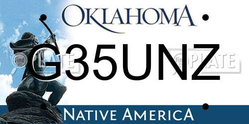 G35UNZ Oklahoma License Plate
