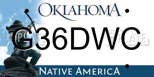 G36DWC Oklahoma License Plate