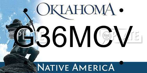 G36MCV Oklahoma License Plate