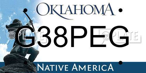 G38PEG Oklahoma License Plate