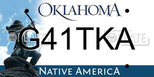 G41TKA Oklahoma License Plate